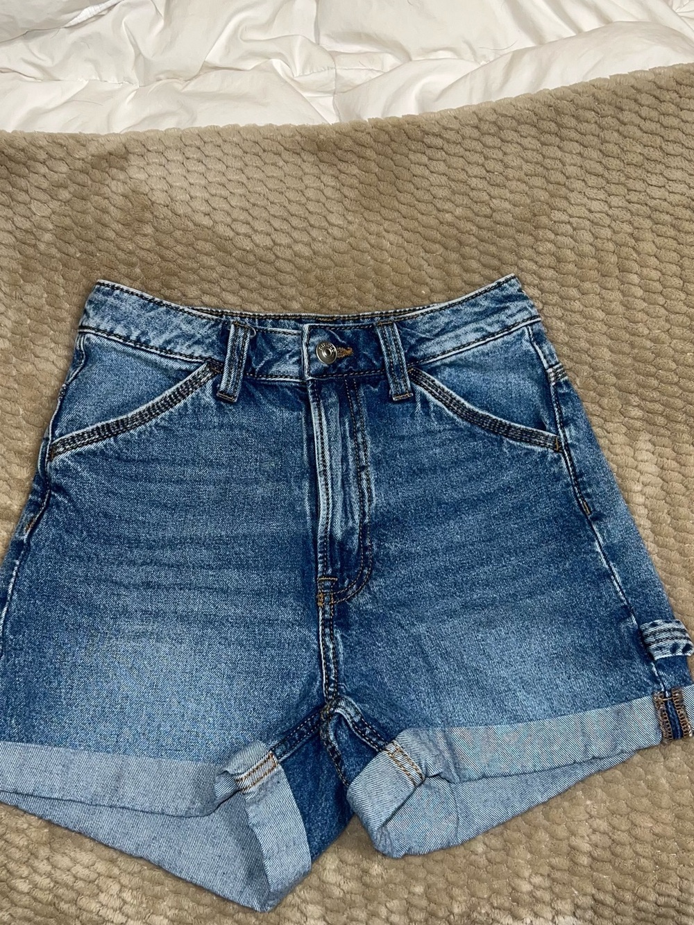 Divided Blue Rolled-Hem Denim Shorts